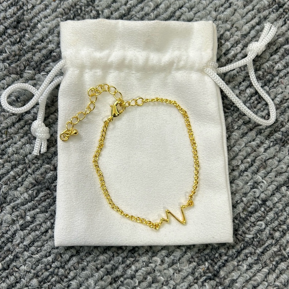 Heartbeat EKG bracelet gift for doctor nurse medical bracelet jewelry gold✨